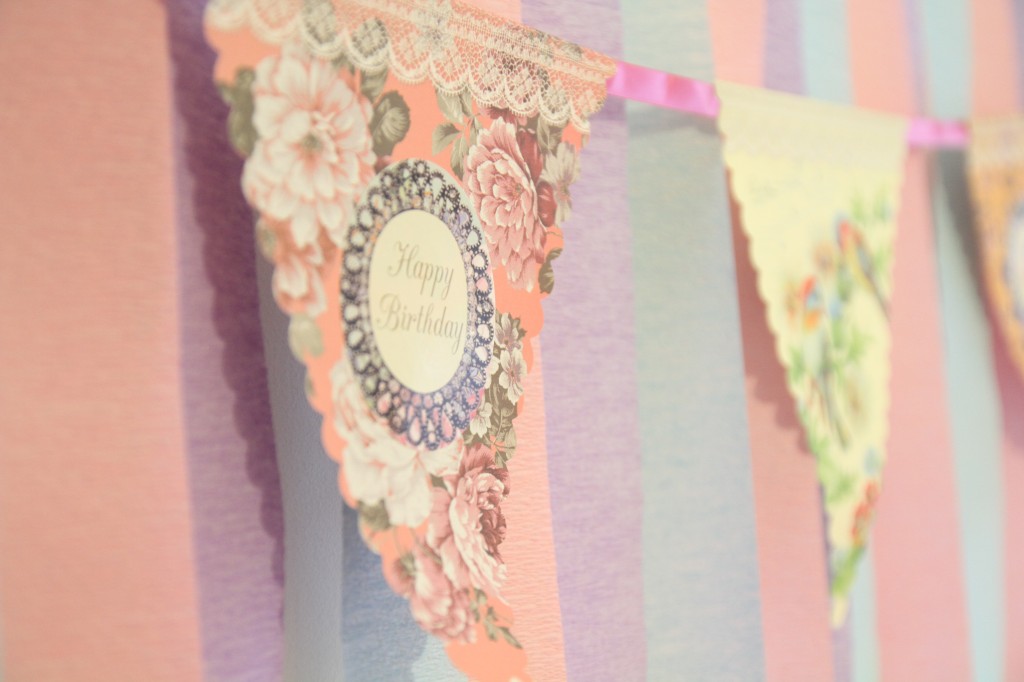 Pastel Bunting and Crepe Paper