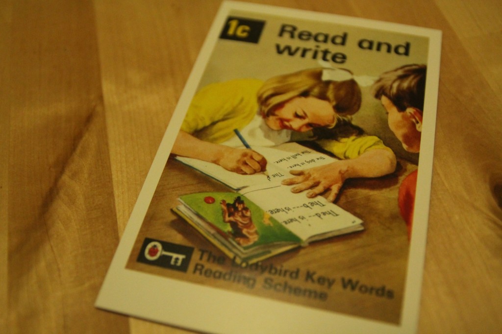 Ladybird book cover and library card invitations