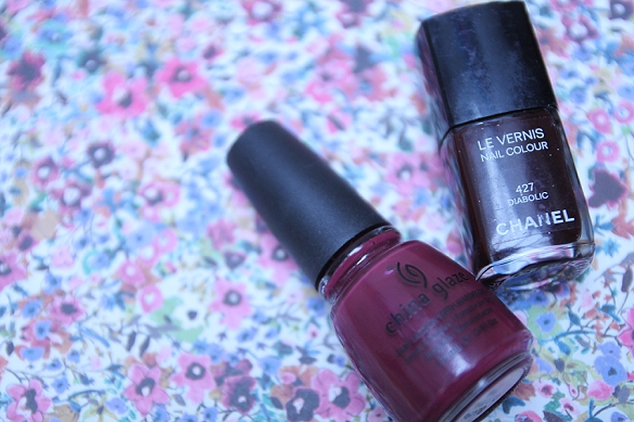 China Glaze Purrr-Fect Plum and Chanel Diabolic Nail Polish