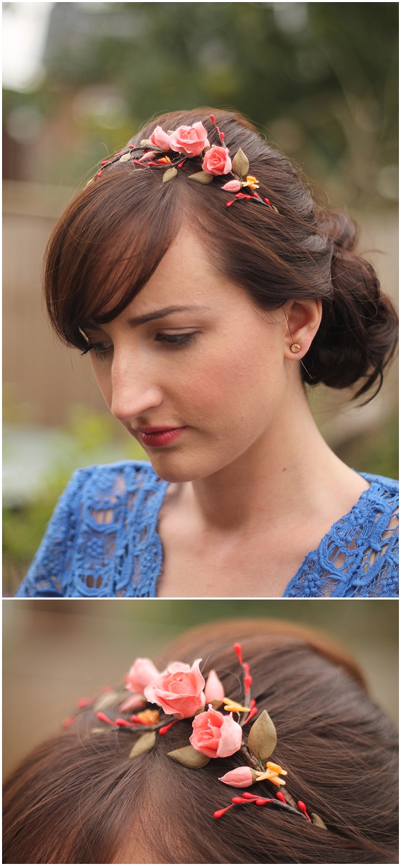 Lila Designs Coral Floral Headpiece