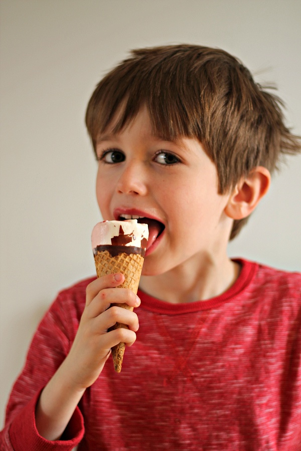 Jesse licking an ice cream