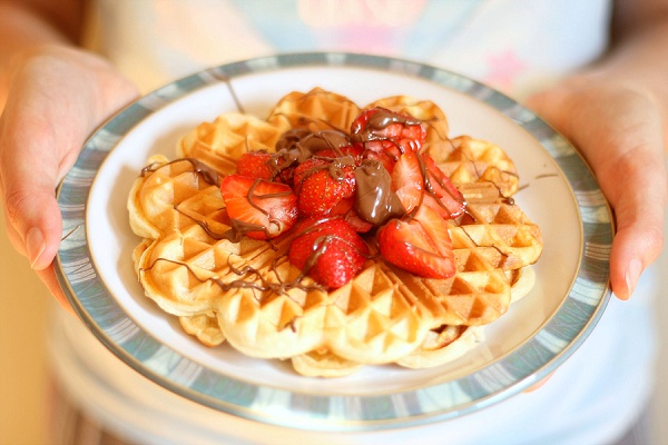 Love Audrey Weekend Nutella and Strawberry Waffles