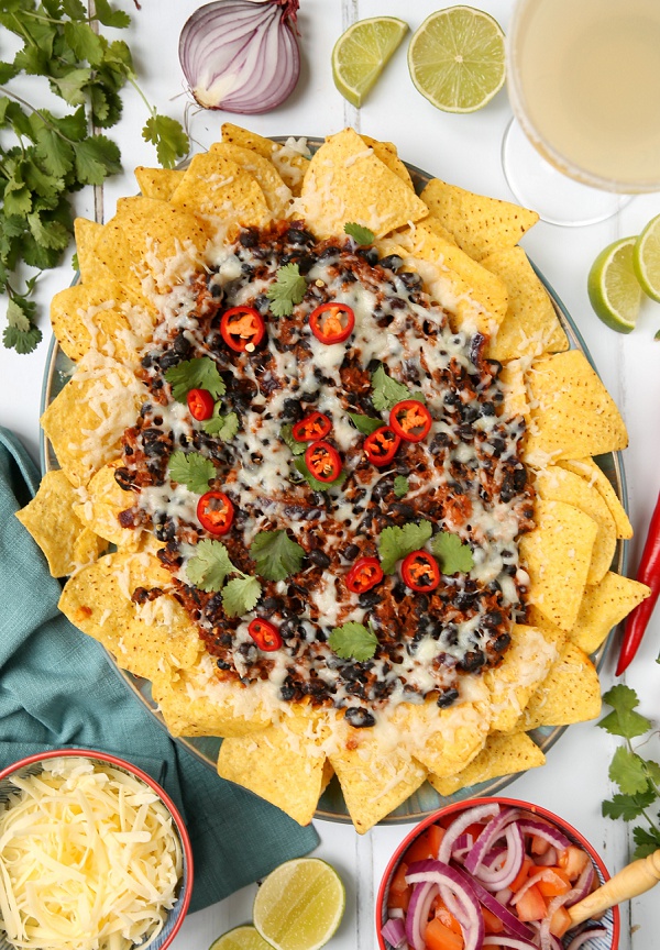 Mexican Black Beans with Nachos