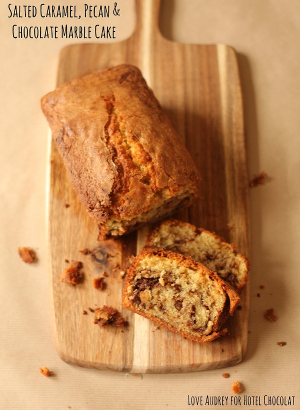 Hotel Chocolat Salted Caramel, Pecan and Chocolate Marble Cake