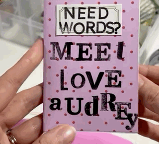 An animated GIF of Franky's zine business card